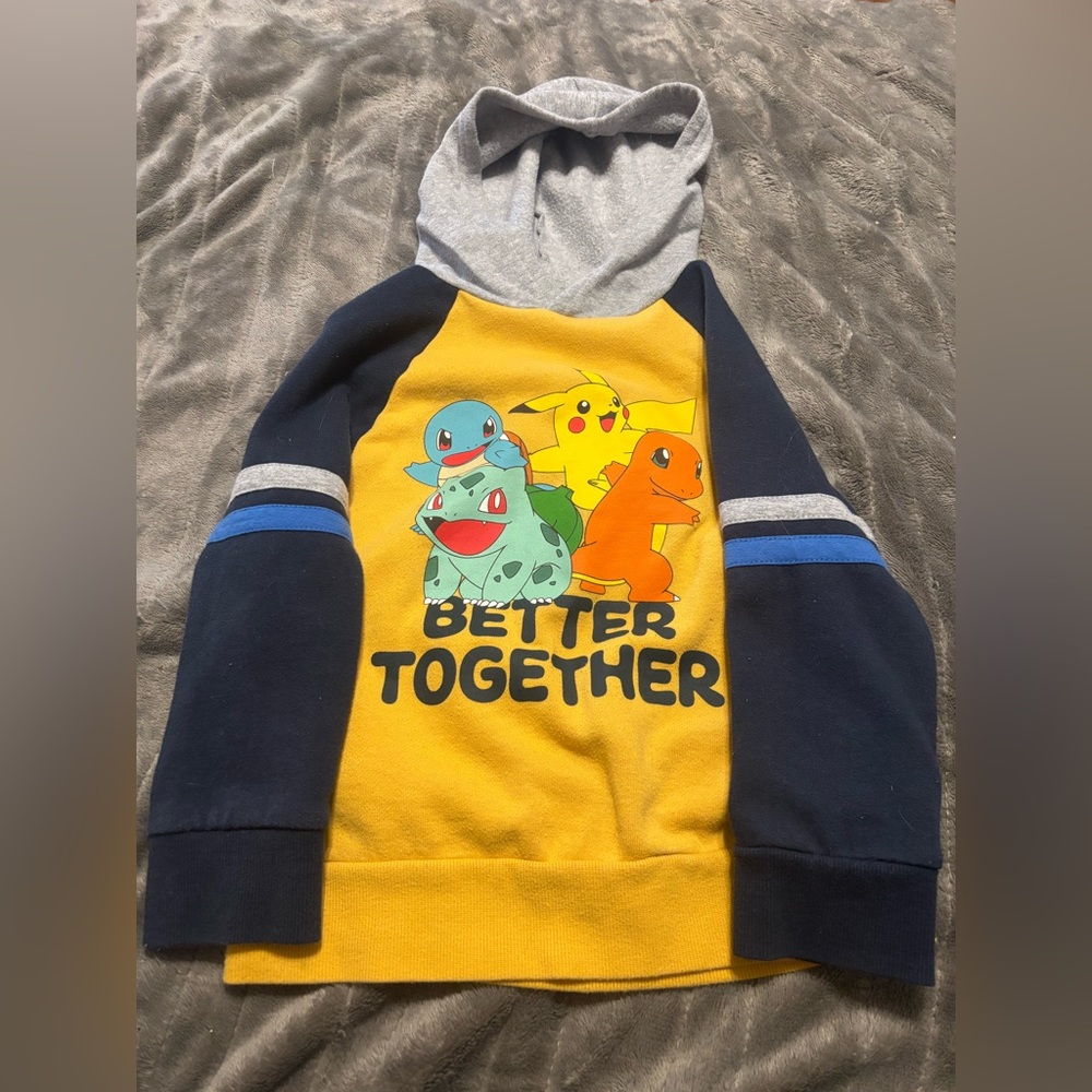 jumping beans Yellow, Navy & Gray Pokémon 'Better Together' Pullover Hoodie